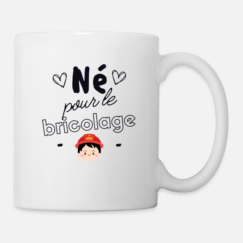 Né pour le bricolage - Mug blanc - blanc