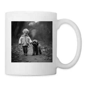 Baby Walking a puppy - Mug blanc - blanc - Droite