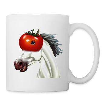 Horse with tomato head - Unique work of art - Mug - white - Right