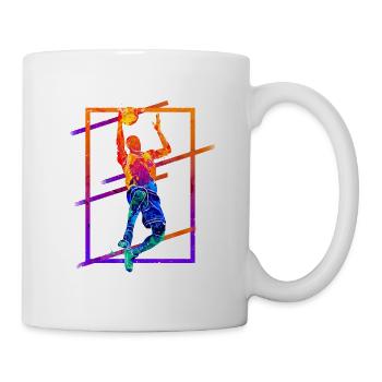 Basketball Basketballspieler Spieler Vintage Bunt - Tasse - Weiß - Rechts