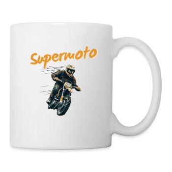 Pilote Supermotard et moto Supermotard cool - Mug blanc - blanc - Droite