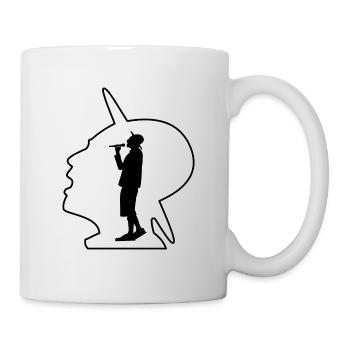 Sänger in Silhouette Musik - Tasse - Weiß - Rechts