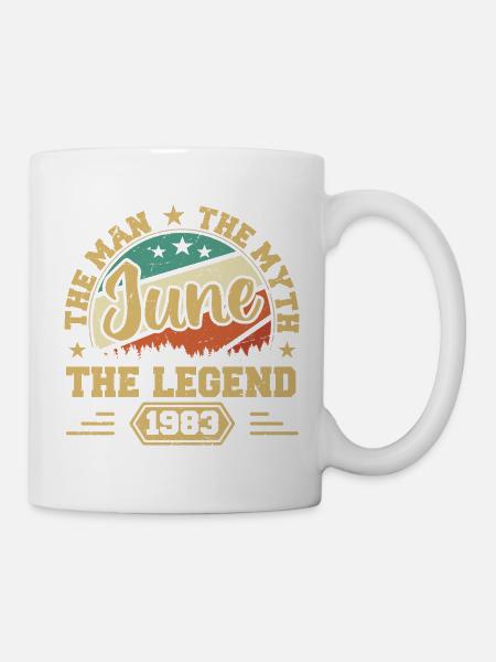 Juin 1983 L’Homme, le Myte, La légende, Juin 1983 - Mug blanc - blanc