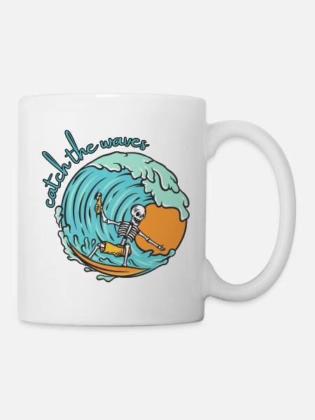 Catch the Waves - Surfer - Tasse - Weiß