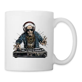 Cooler Best-Ager Mann als DJ, Alter Mann als DJ - Tasse - Weiß - Rechts