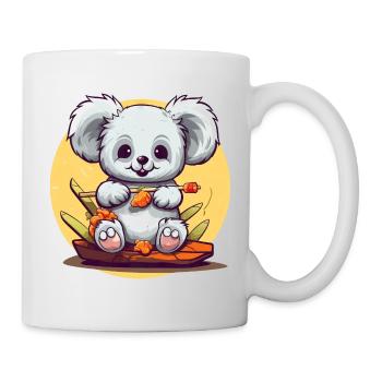 Clumsy koala with sushi - Mug - white - Right