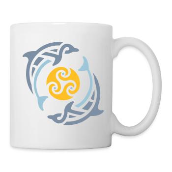 Tribal dolphins - Mug - white - Right