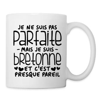 Je ne suis pas parfaite mais je suis bretonne - Mug blanc - blanc - Droite