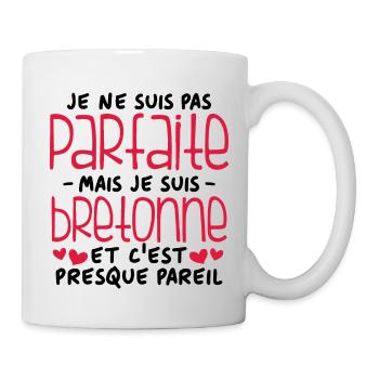 Je ne suis pas parfaite mais je suis bretonne - Mug blanc - blanc - Droite