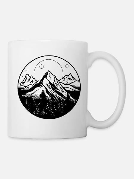Symbol Berge - Tasse - Weiß