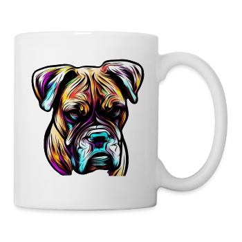Boxer Dog Kunst - Tasse - Weiß - Rechts