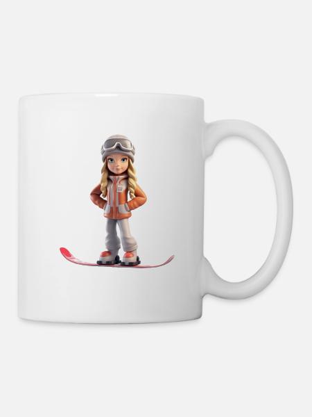 Snowboard Girl - Tasse - Weiß
