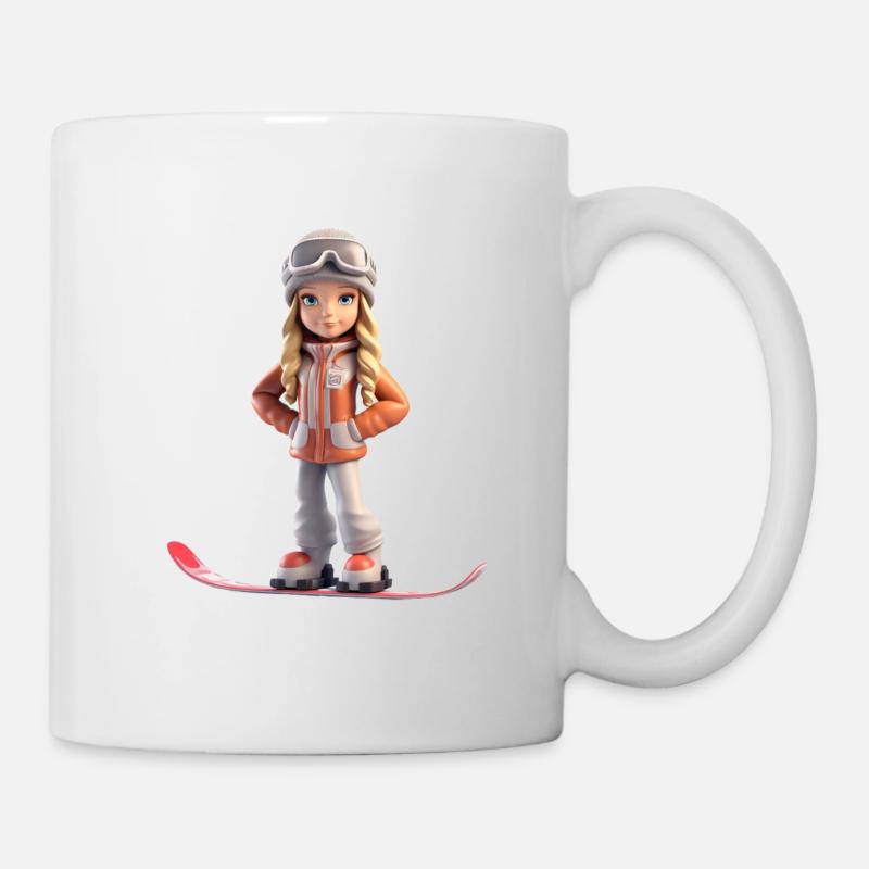 Snowboard Girl - Tasse - Weiß