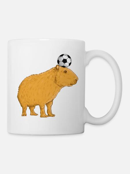 Capybara Fußball - Tasse - Weiß