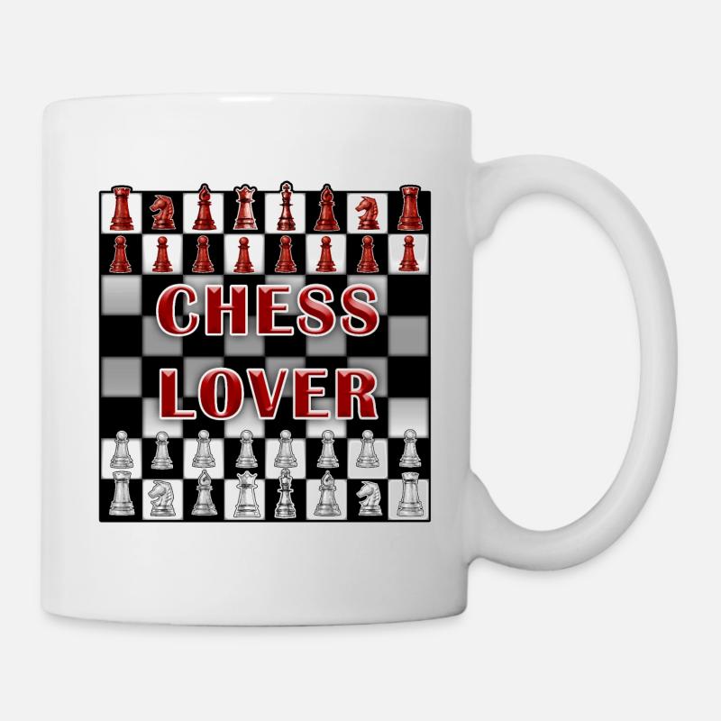 Les échecs sur l’échiquier - Mug blanc - blanc