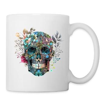 Mexican skull, flowers, skull, skull - Mug - white - Right