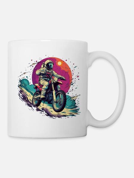 Moto-Cross Astronaut - Tasse - Weiß