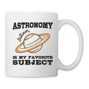 L’astronomie est mon sujet de prédilection, la planète Saturne - Mug blanc - blanc - Droite