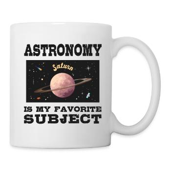 L’astronomie est mon sujet de prédilection, la planète Saturne - Mug blanc - blanc - Droite