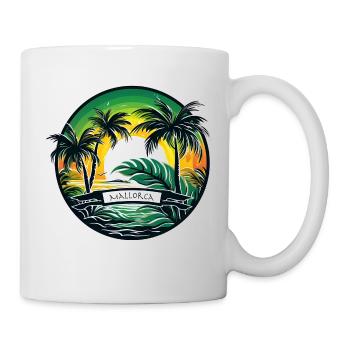 Mallorca Malle Sommeroutfit Urlaubsmotiv Strand 2 - Tasse - Weiß - Rechts