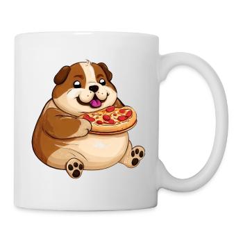 Pug with Pizza, Charming Dog Design - Mug - white - Right