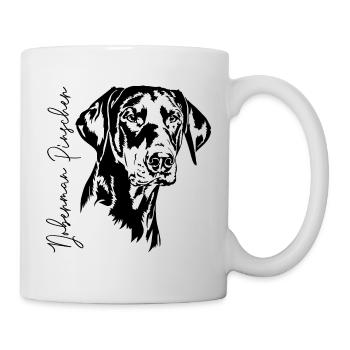 Doberman Pinscher Chien Portrait Chiens Wilsigns - Mug blanc - blanc - Droite