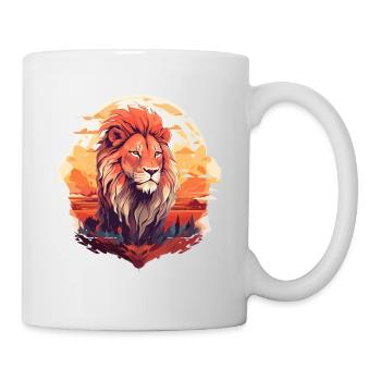 Stolzer Löwenkopf - Tasse - Weiß - Rechts