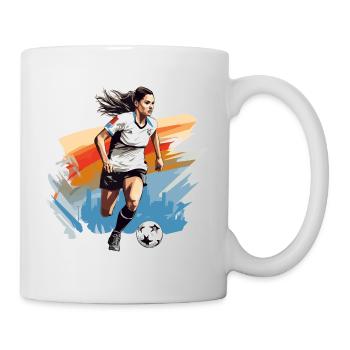 Female Footballer - Women's Soccer - Mug - white - Right