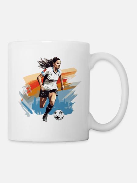 Female Footballer - Women's Soccer - Mug - white