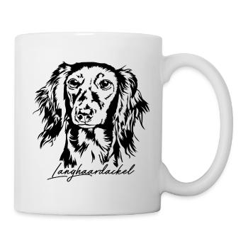 Langhaardackel Portrait Hunde Hund Wilsigns - Tasse - Weiß - Rechts