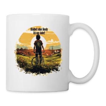 Kindheit ohne Handy ich war dabei 90er Jugend - Tasse - Weiß - Rechts