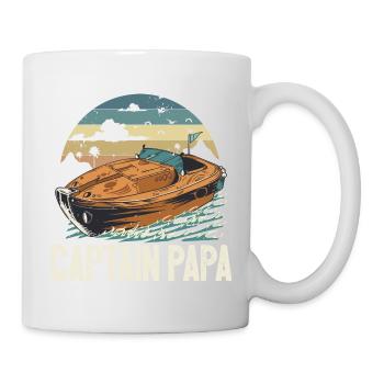 Captain Papa Pontoon King Motorboat Owner - Mug - white - Right