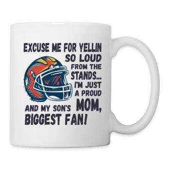 Entschuldige das laute schreien, Football Mama - Tasse - Weiß - Rechts