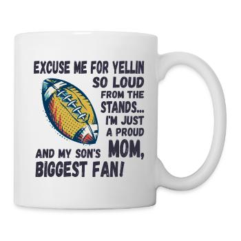 Entschuldige das laute schreien, Football Mama - Tasse - Weiß - Rechts