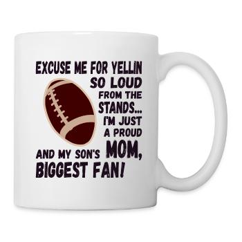 Entschuldige das laute schreien, Football Mama - Tasse - Weiß - Rechts