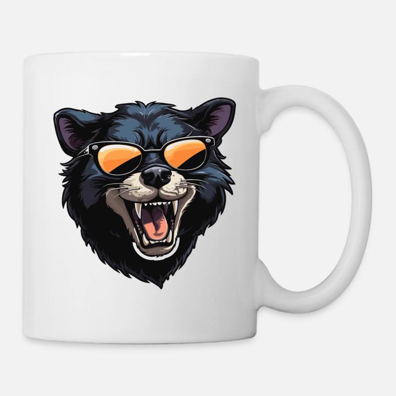 Tasmanischer Teufel mit Sonnenbrille - Tasse - Weiß