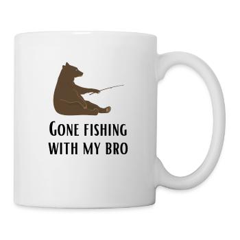 Gone fishing with my bro Angeln mit meinem Kumpel - Mug - white - Right