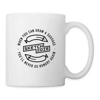 Sketch or Die Sausage (BW edition) - Mug - white - Right