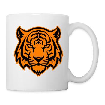 Tiger Kopf Wildnis Silhouette - Tasse - Weiß - Rechts
