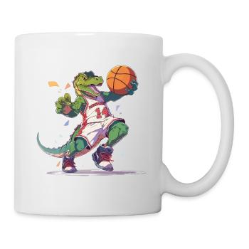 Basketball Dinosaure T-Rex Player Sports Cartoon - Mug blanc - blanc - Droite