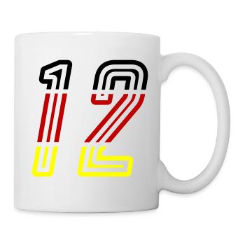 12 Symbole numérique Allemagne - Mug blanc - blanc - Droite