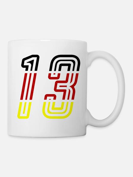 13 Zahl symbol Germany - Tasse - Weiß
