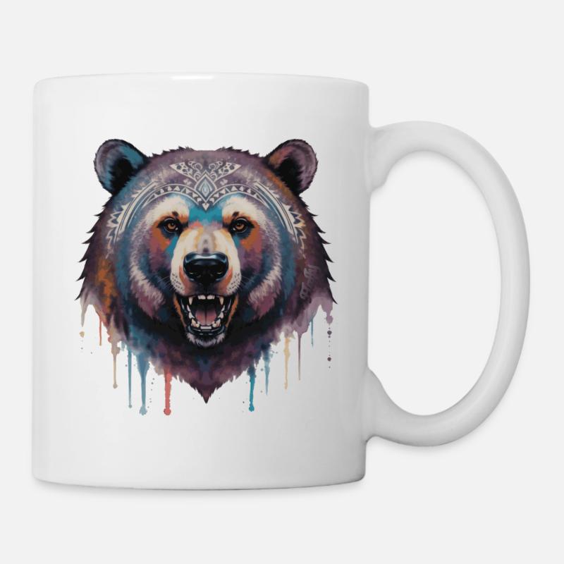 Ours tribal - Mug blanc - blanc