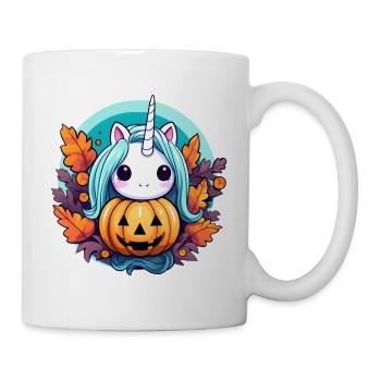 Unicorn and pumpkin - Mug - white - Right