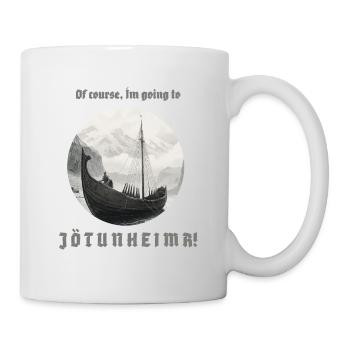 Un navire viking navigue vers Jötunheim avec inscription - Mug blanc - blanc - Droite