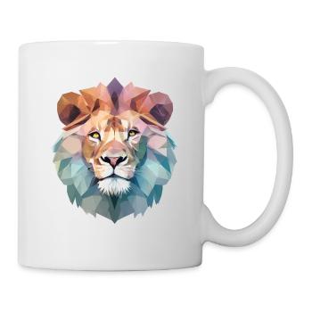 Löwe geometrisch - Tasse - Weiß - Rechts