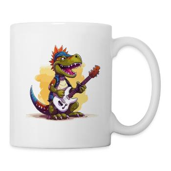 Dino Guitare Electrique Guitariste Dinosaur Music Band - Mug blanc - blanc - Droite
