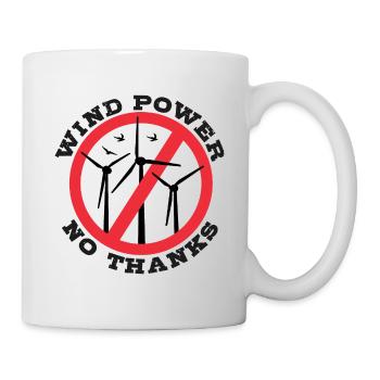 Wind Power No Thanks, No to Wind Energy - Mug - white - Right