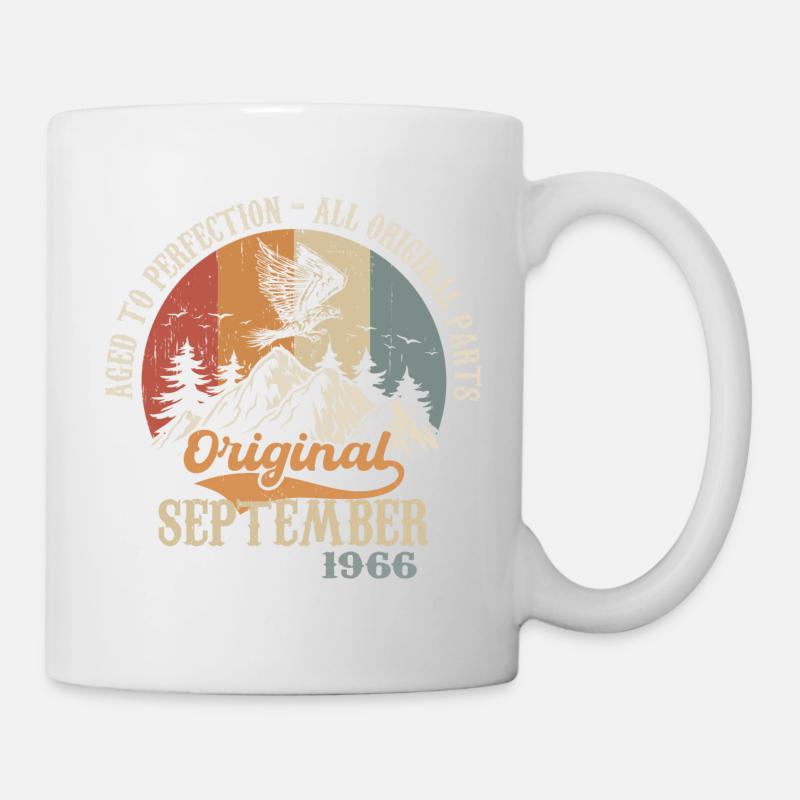 Né en septembre 1966 Anniversaire: Septembre 1966 - Mug blanc - blanc
