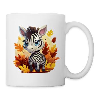 Kawaii-Zebra im Herbst - Tasse - Weiß - Rechts